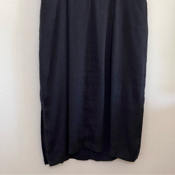 Frontrow Maison Marais Sablier Linen Blend Pleated Midi Shirt Dress Navy Small - Picture 10 of 16
